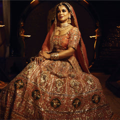 Shimmery Peach Lehenga