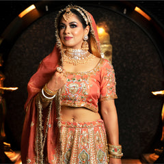 Shimmery Peach Lehenga