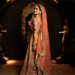 Shimmery Peach Lehenga