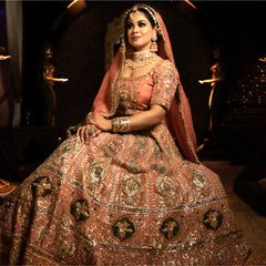 Shimmery Peach Lehenga