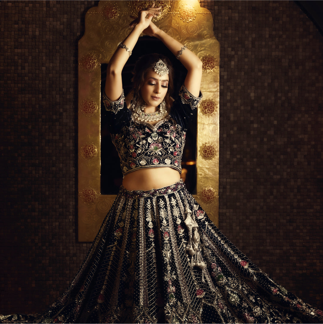 Navy Blue Lehenga