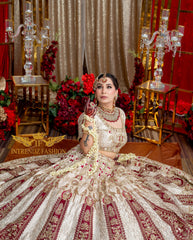 Ivory bridal lehga